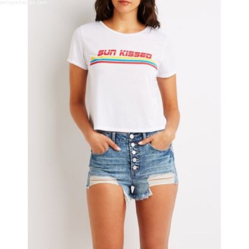 Refuge High Rise Cheeky Denim Shorts